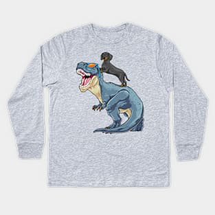 Wiener The T-Rex Rider Kids Long Sleeve T-Shirt